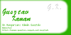 gusztav kaman business card