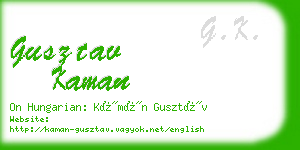 gusztav kaman business card